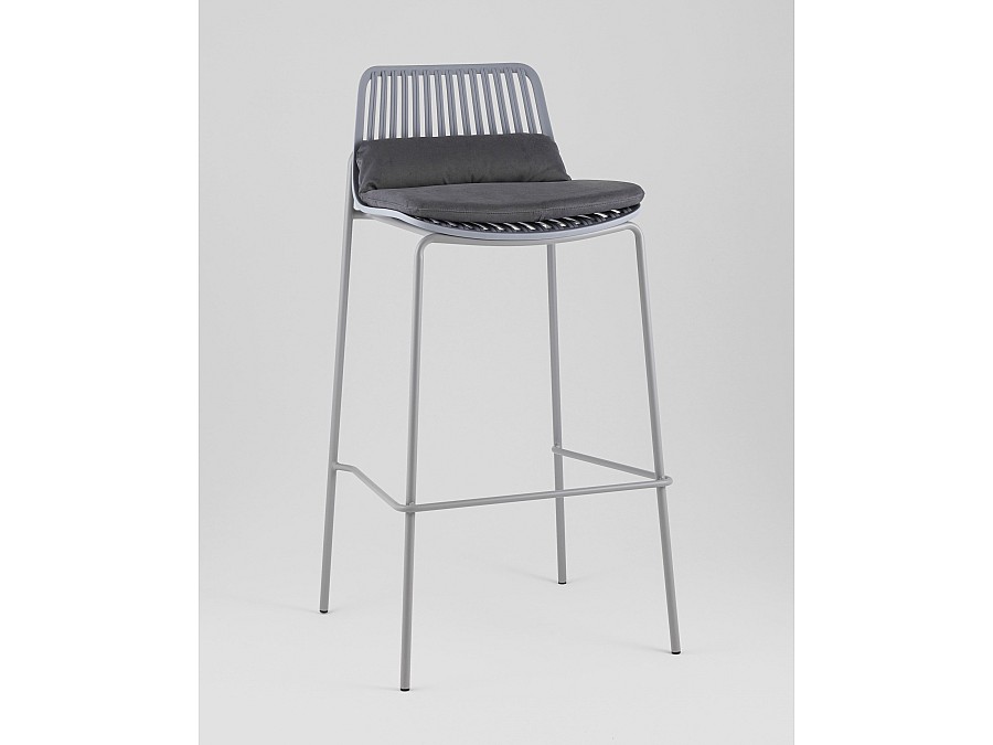 Стул барный Louran с подушкой серый
