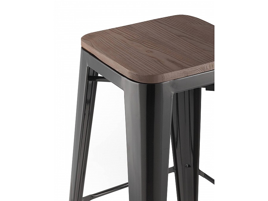 Стул барный TOLIX WOOD черный глянцевый