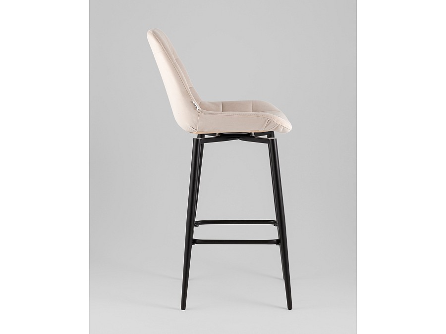 Стул барный Флекс с поворотным механизмом велюр бежевый