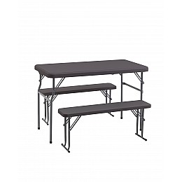 Комплект стола и двух скамеек Кейт коричневый