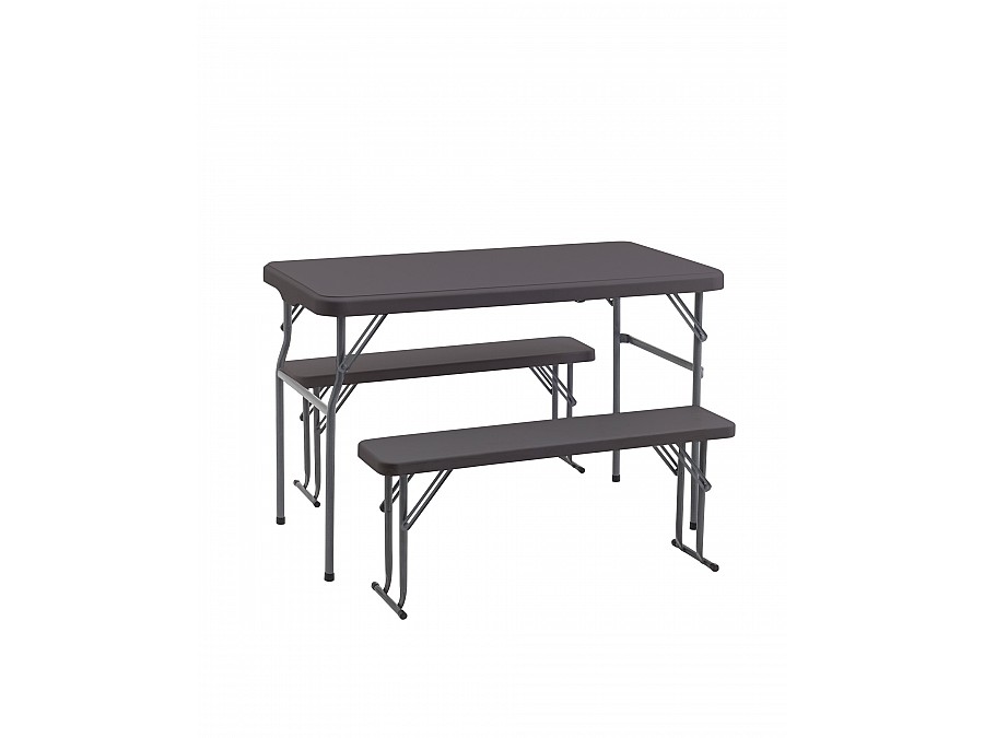 Комплект стола и двух скамеек Кейт коричневый