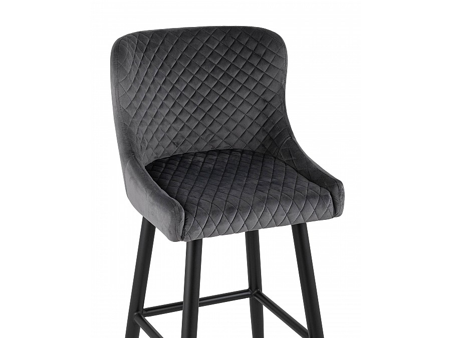Стул барный Ститч велюр серый