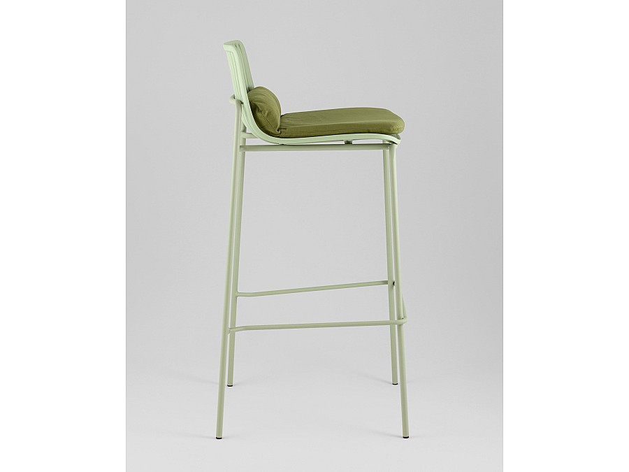 Стул барный Louran с подушкой зелёный