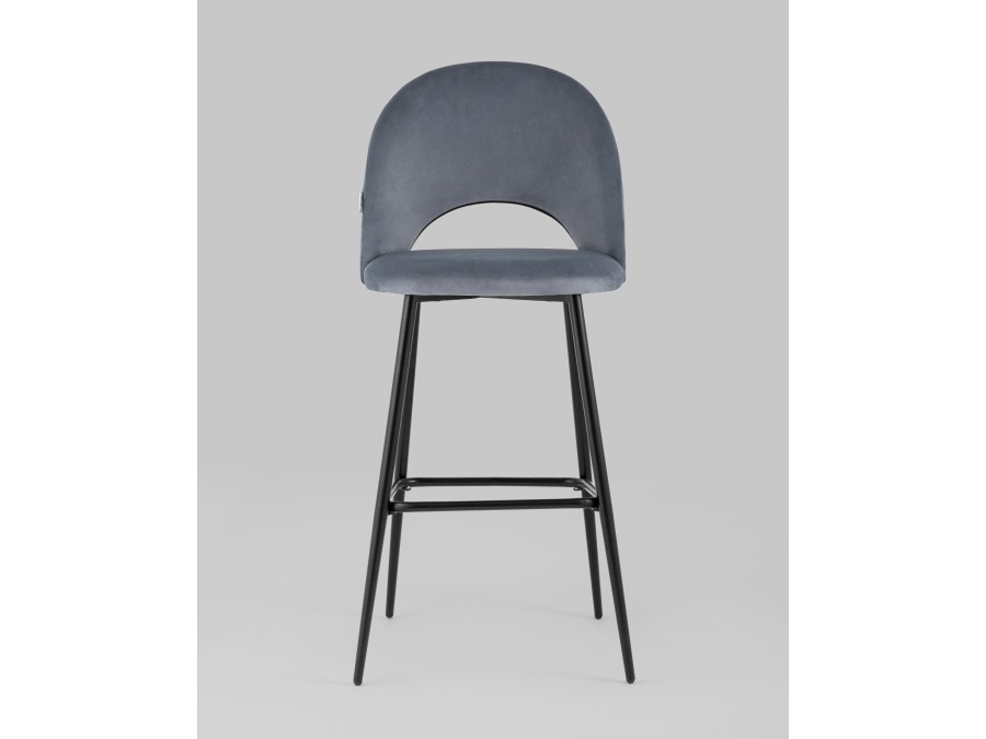 Стул барный Меган SN велюр серый