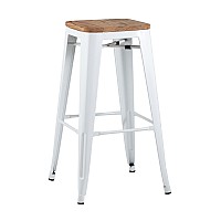Стул барный TOLIX WOOD белый глянцевый