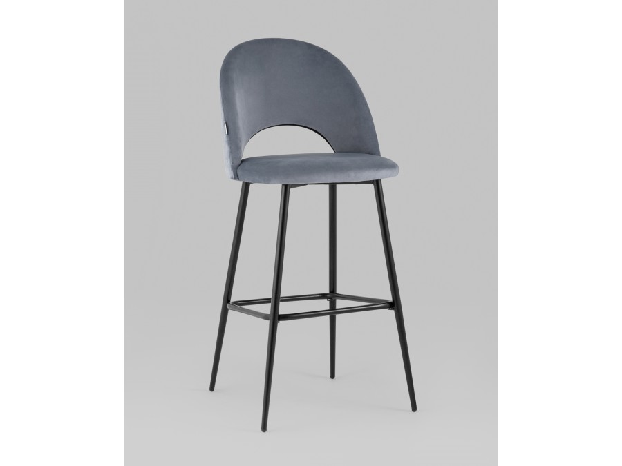 Стул барный Меган SN велюр серый