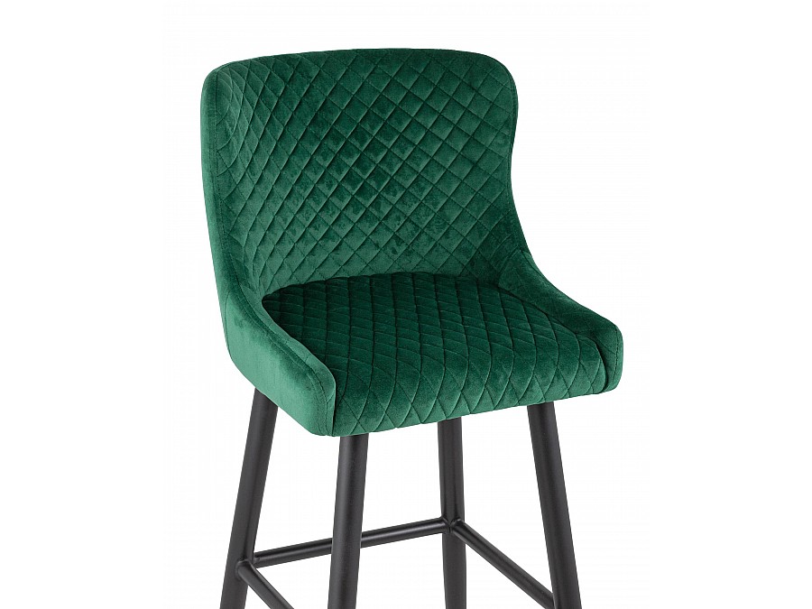Стул барный Ститч велюр изумрудный