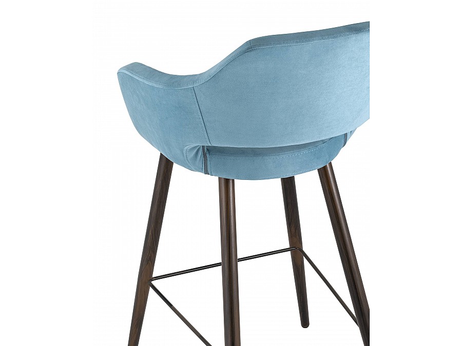 Стул барный Саймон велюр пыльно-голубой