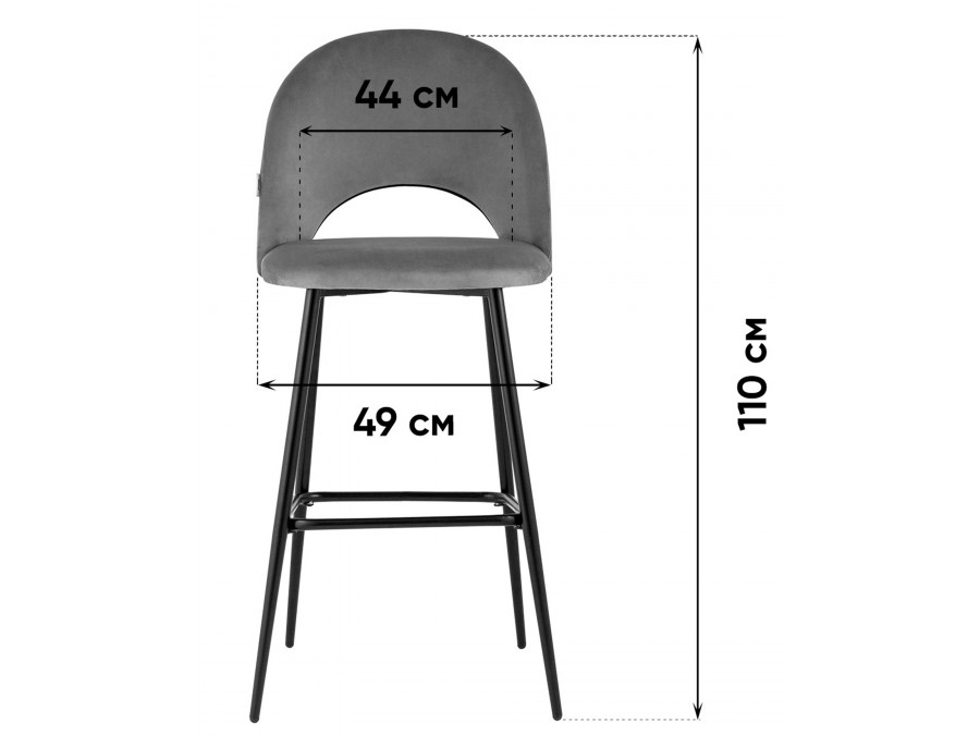 Стул барный Меган велюр зеленый 2 шт