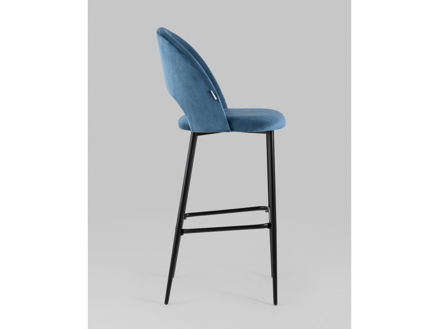 Стул барный Меган SN велюр пыльно-синий