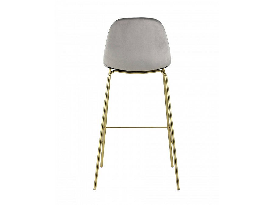 Стул барный Валенсия велюр серый золотые ножки