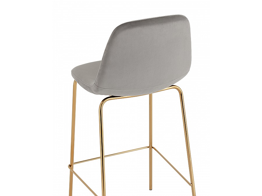 Стул барный Валенсия SN велюр серый золотые ножки