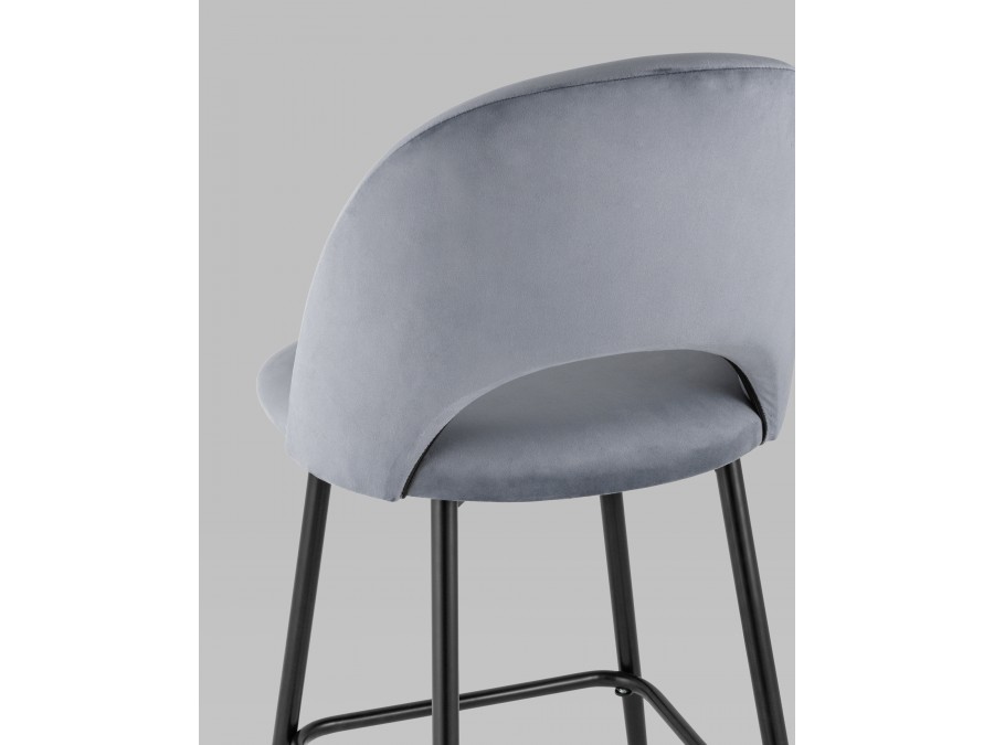 Стул барный Меган SN велюр серый