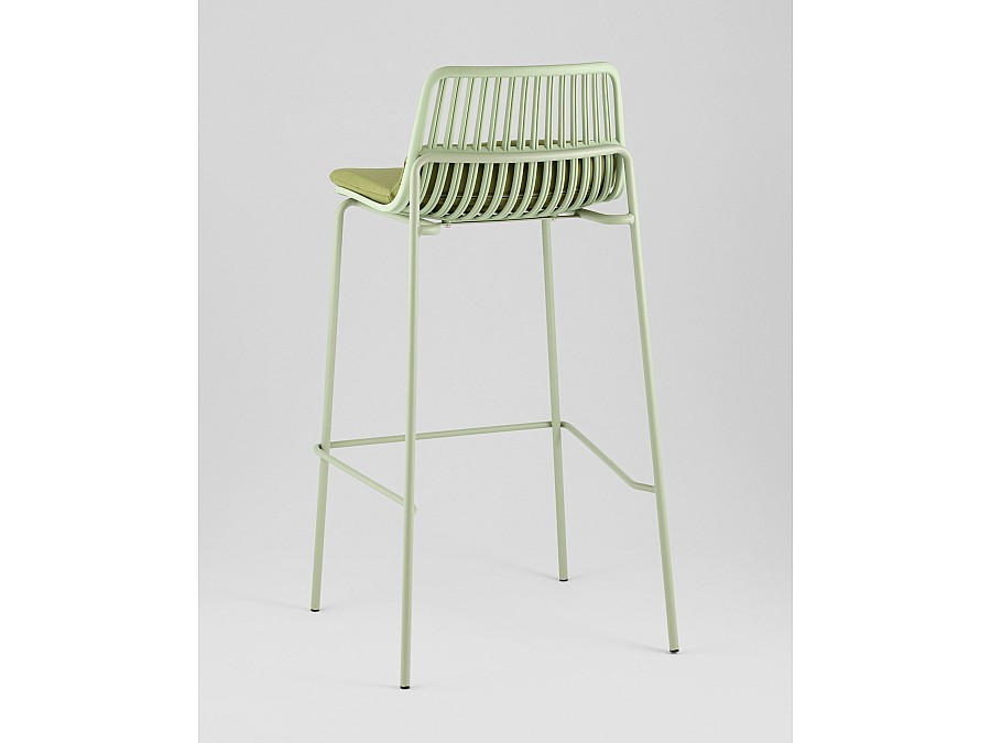 Стул барный Louran с подушкой зелёный
