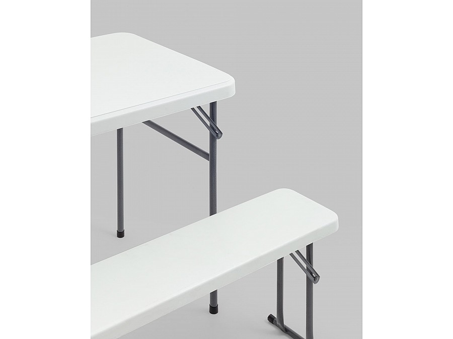 Комплект стола и двух скамеек Кейт белый