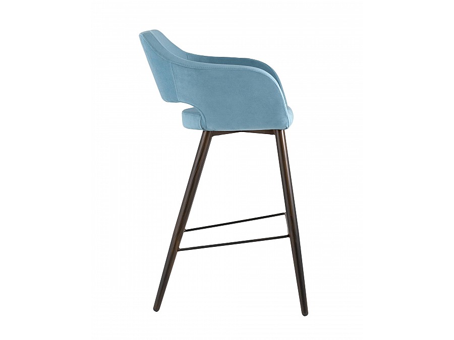 Стул барный Саймон велюр пыльно-голубой