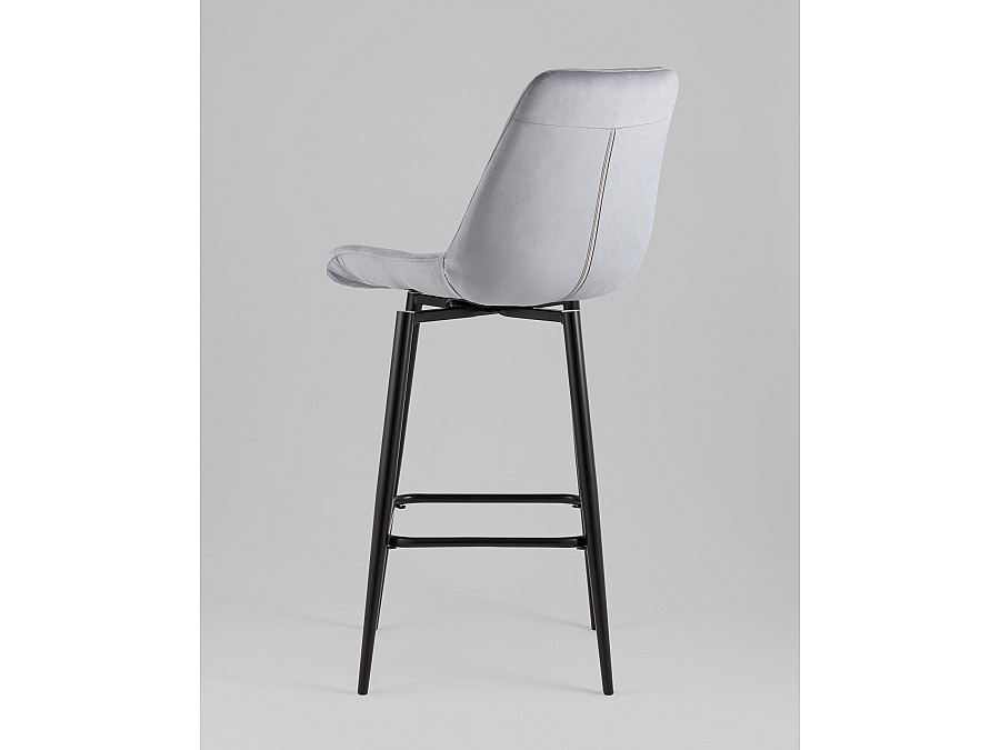 Стул барный Флекс с поворотным механизмом велюр велютто серый