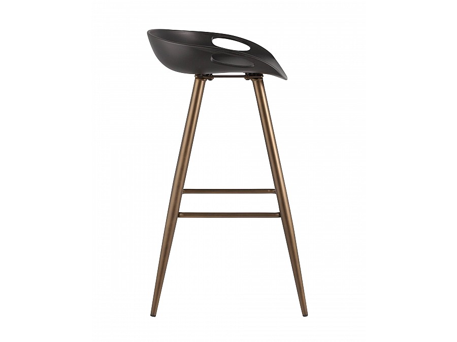 Стул барный Флэш черный, бронзовые ножки