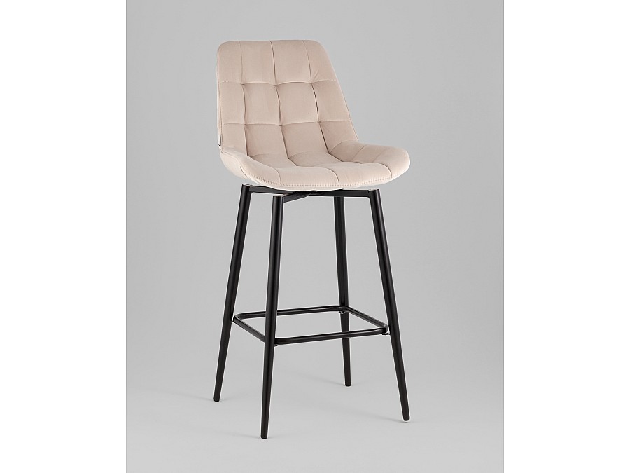 Стул барный Флекс с поворотным механизмом велюр бежевый