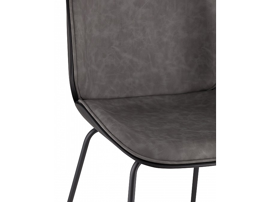 Стул барный Beetle PU со спинкой серый
