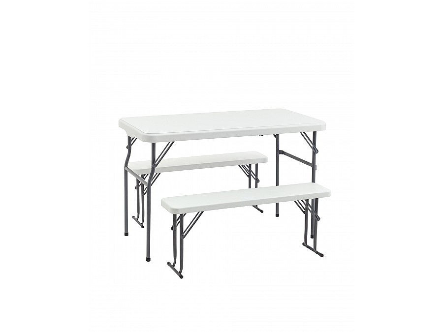 Комплект стола и двух скамеек Кейт белый