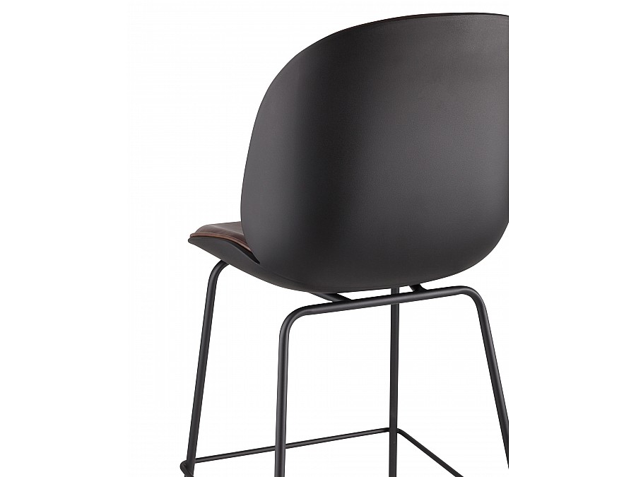 Стул барный Beetle PU со спинкой коричневый