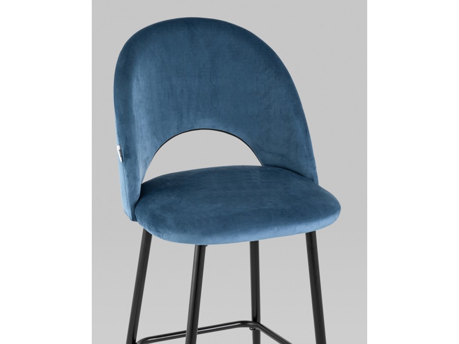 Стул барный Меган SN велюр пыльно-синий