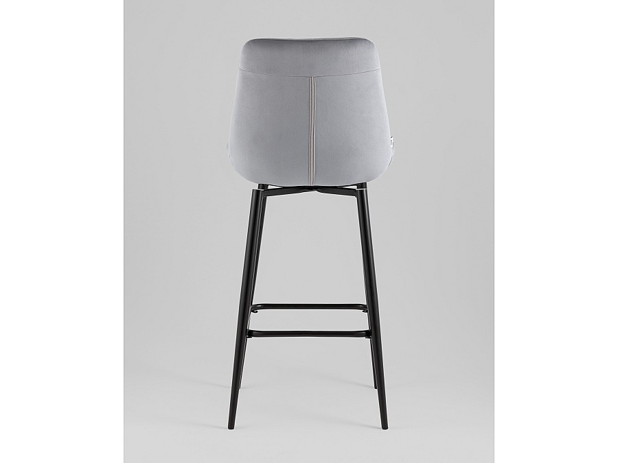 Стул барный Флекс с поворотным механизмом велюр велютто серый