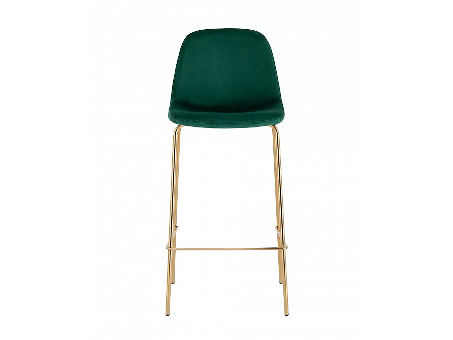 Стул барный Валенсия SN велюр зеленый золотые ножки