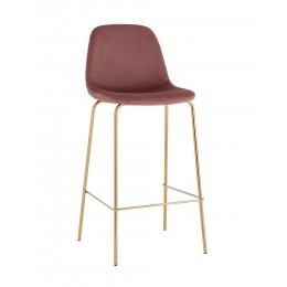 Стул барный Валенсия SN велюр пыльно-розовый золотые ножки