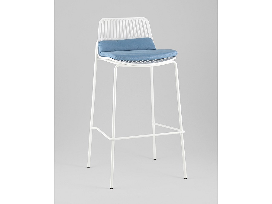 Стул барный Louran с подушкой белый