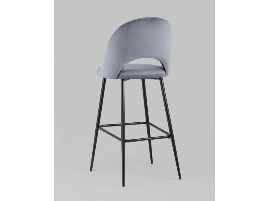 Стул барный Меган SN велюр серый