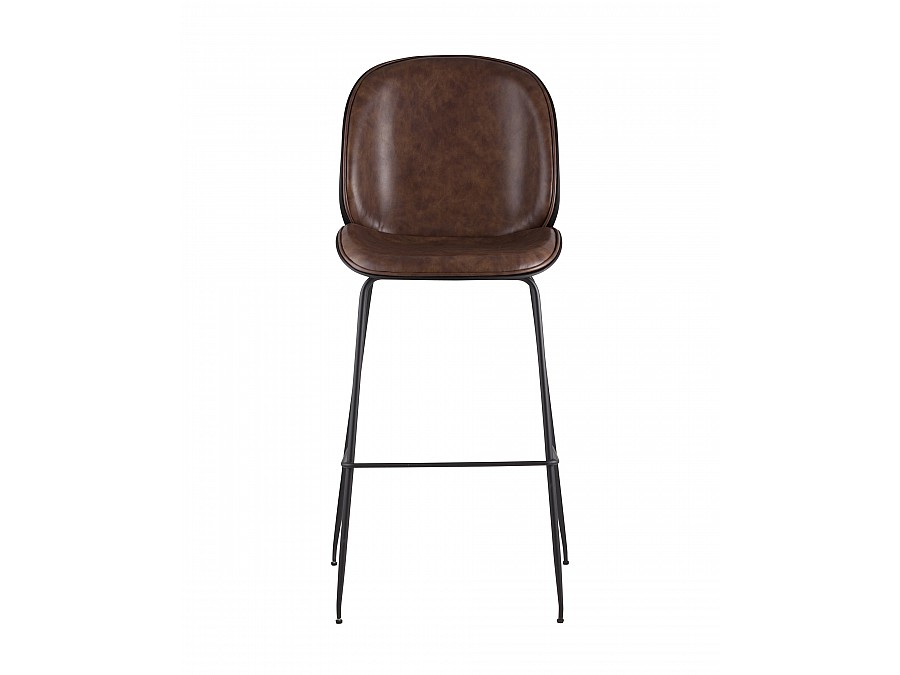 Стул барный Beetle PU со спинкой коричневый