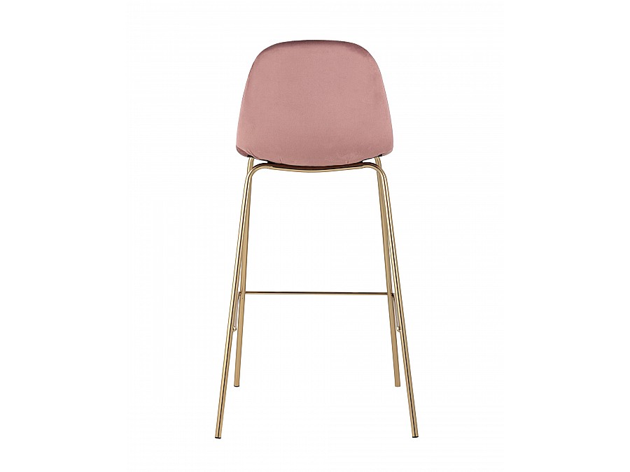 Стул барный Валенсия велюр пыльно-розовый золотые ножки