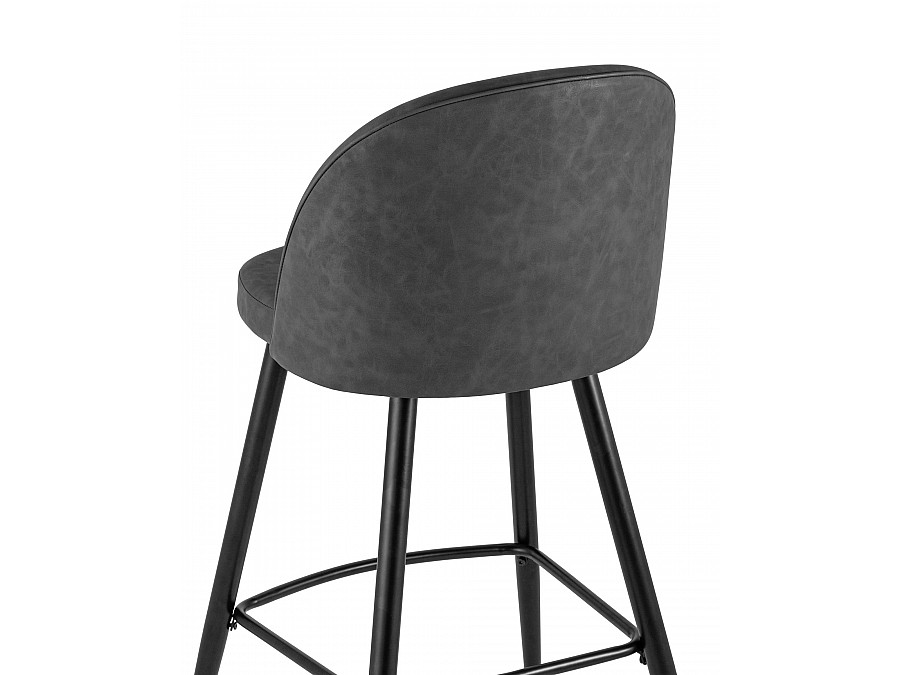 Стул барный Лион темно-серая экокожа