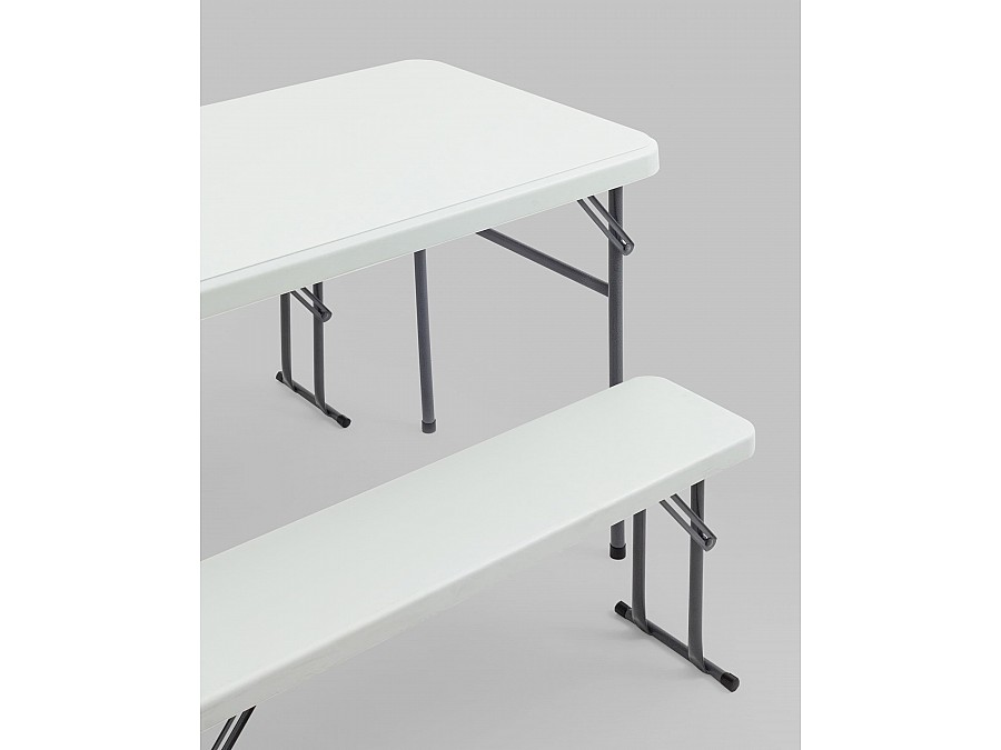 Комплект стола и двух скамеек Кейт белый