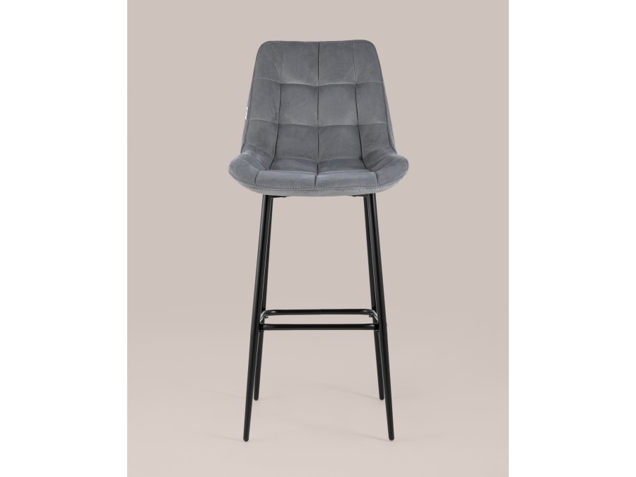 Стул барный Флекс велюр серый 2 шт