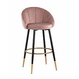 Стул барный Наоми велюр розовый