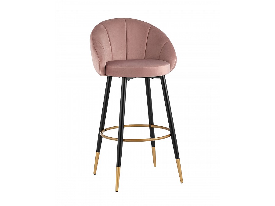 Стул барный Наоми велюр розовый