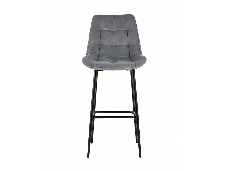 Стул барный Флекс велюр серый