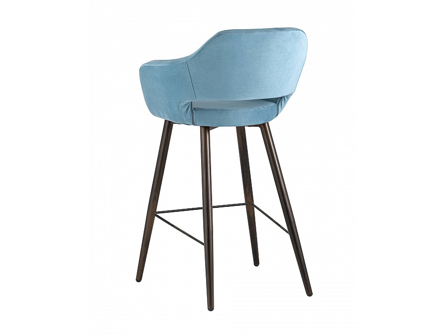 Стул барный Саймон велюр пыльно-голубой