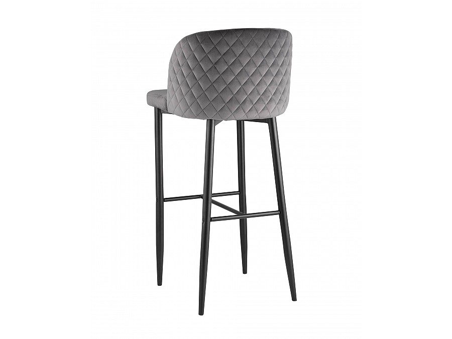 Стул барный Оскар велюр серый