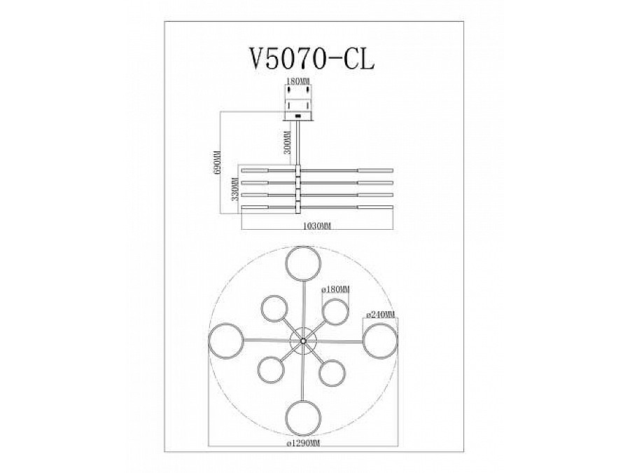 Светодиодная люстра на штанге Moderli V5070-CL Run