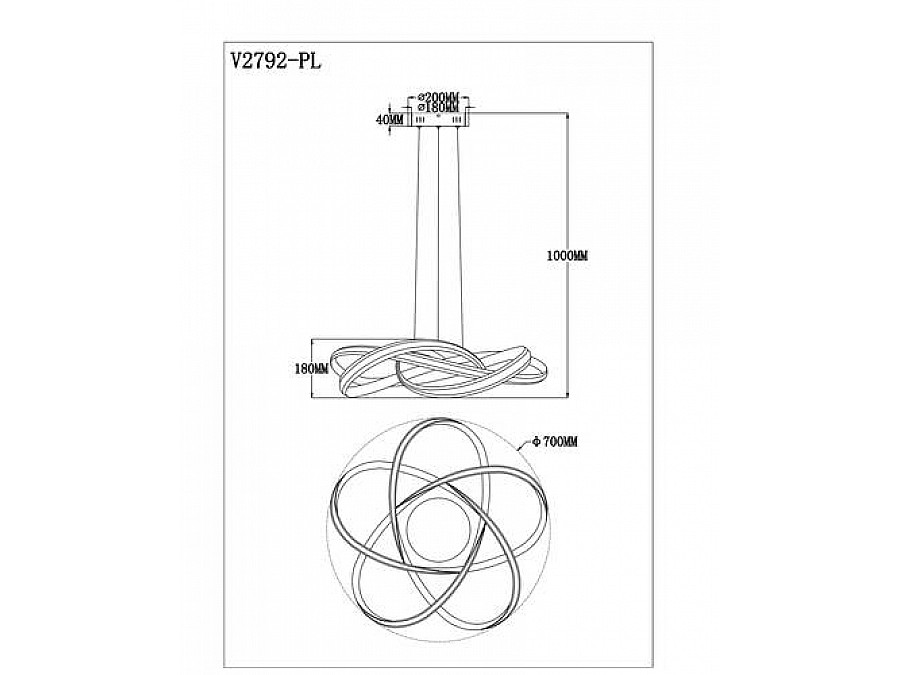 Светодиодная подвесная люстра с пультом Moderli V2792-PL Tiara LED 188W