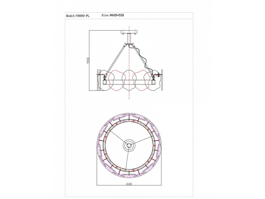 Люстра подвесная Moderli V8090-PL Square