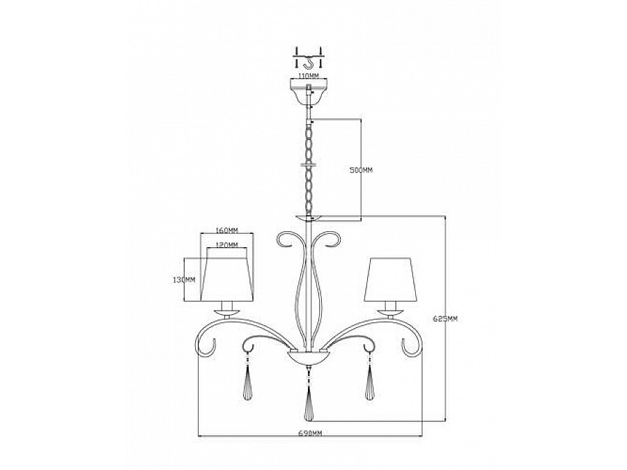 Люстра подвесная Moderli V2601-5P Aramco 5*E14*60W
