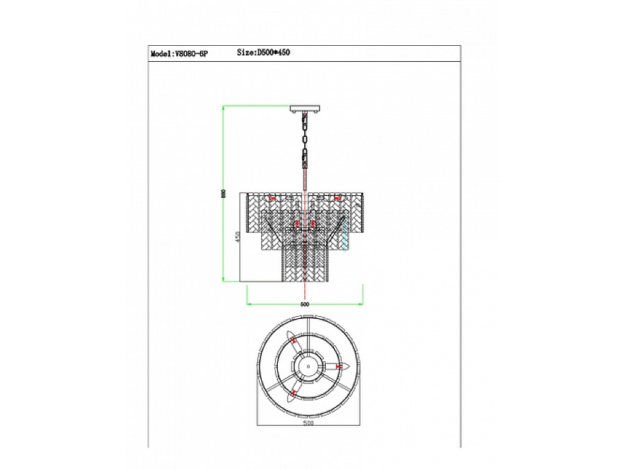 Люстра подвесная Moderli V8080-6P Alberto