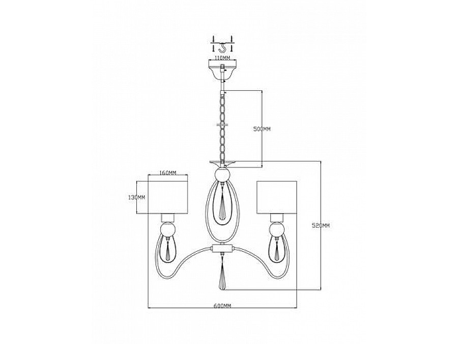 Люстра подвесная Moderli V2584-3P Dark 3*E14*60W