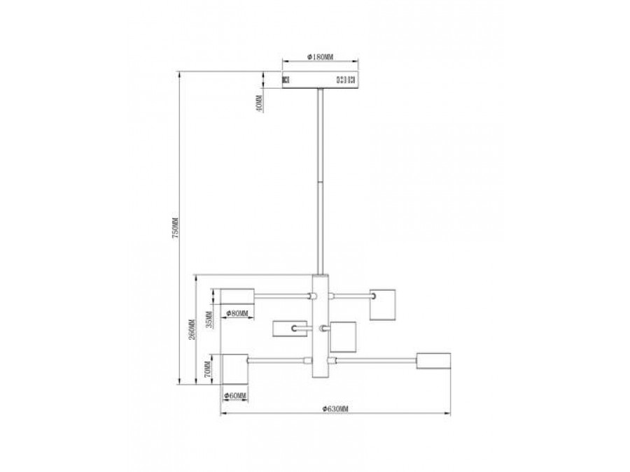 Люстра на штанге Moderli V2740-6CL Lewes 6*LED*5W