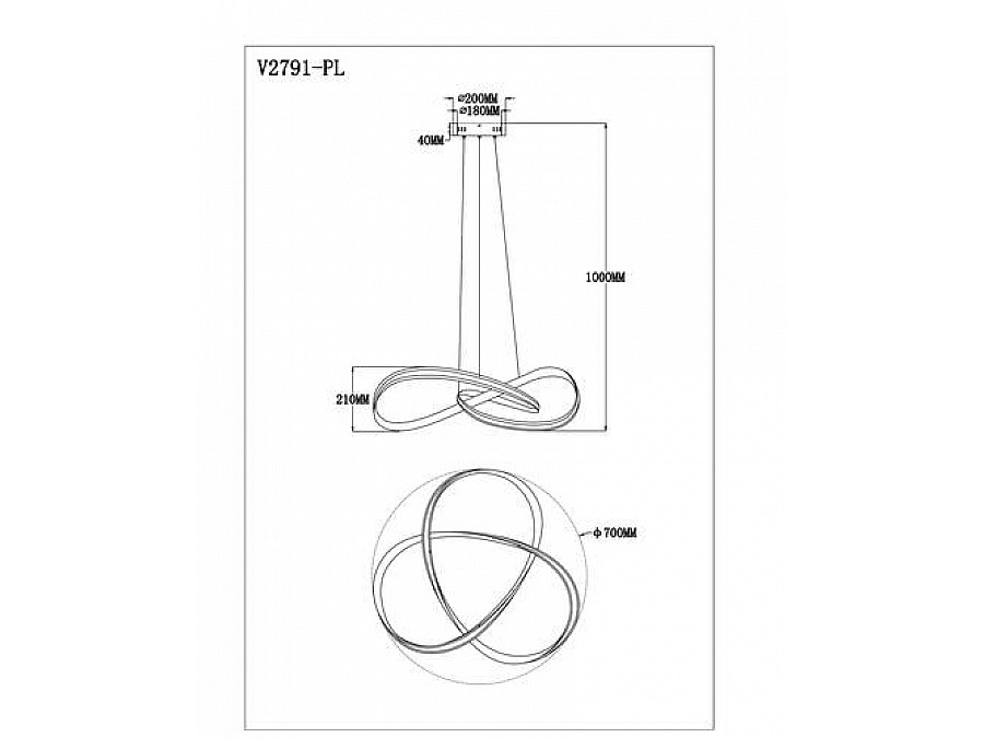 Светодиодная подвесная люстра с пультом Moderli V2791-PL Tiara LED 128W